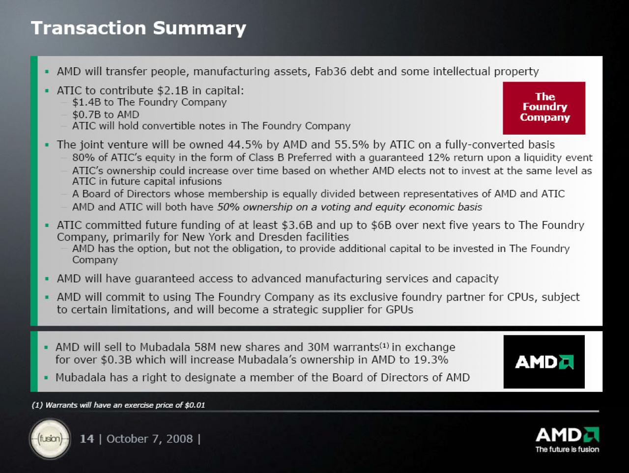 [07/10/2008] AMD: Präsentation zur Foundry Company