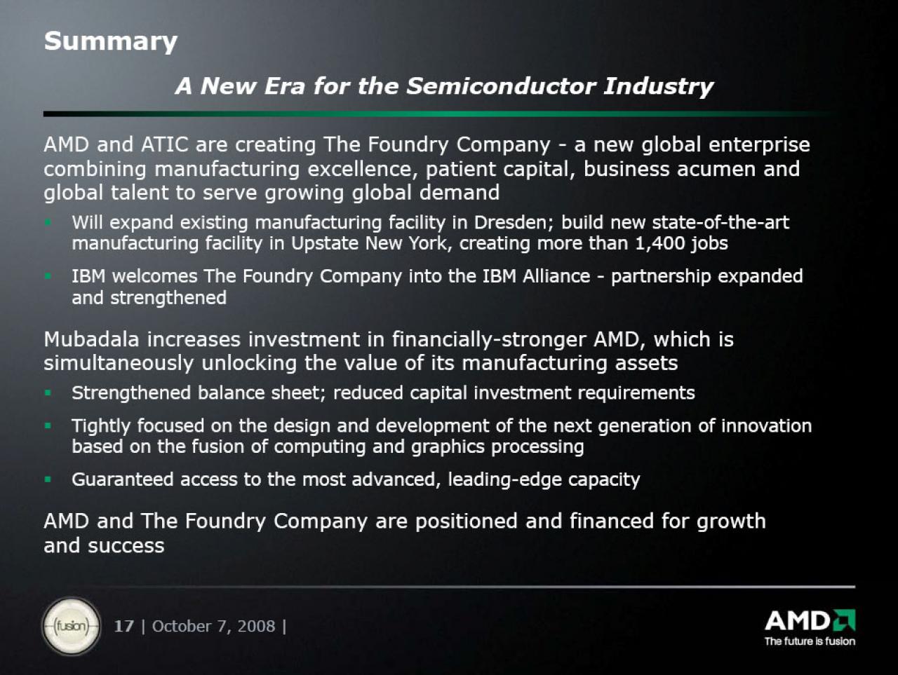 [07/10/2008] AMD: Präsentation zur Foundry Company