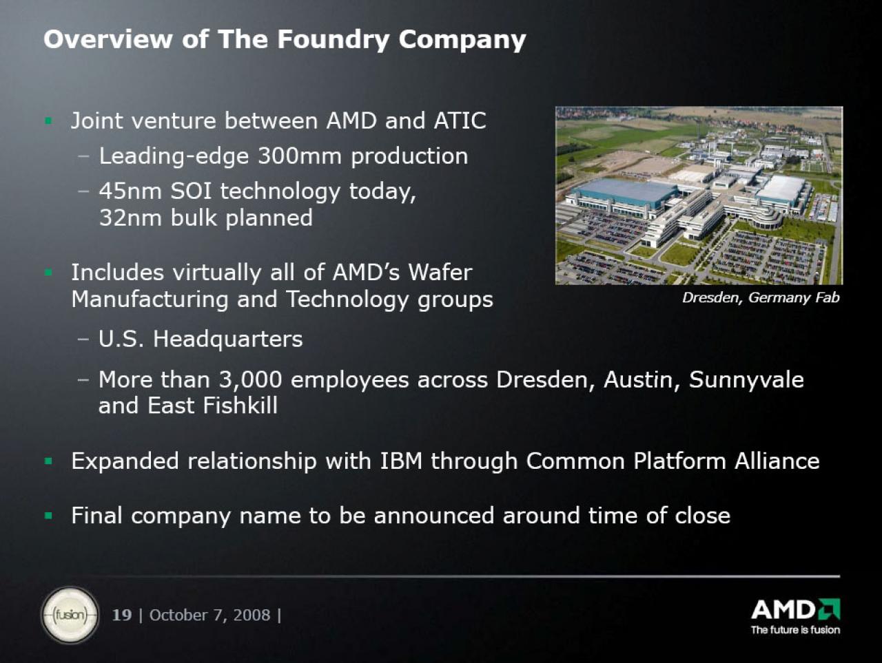 [07/10/2008] AMD: Präsentation zur Foundry Company