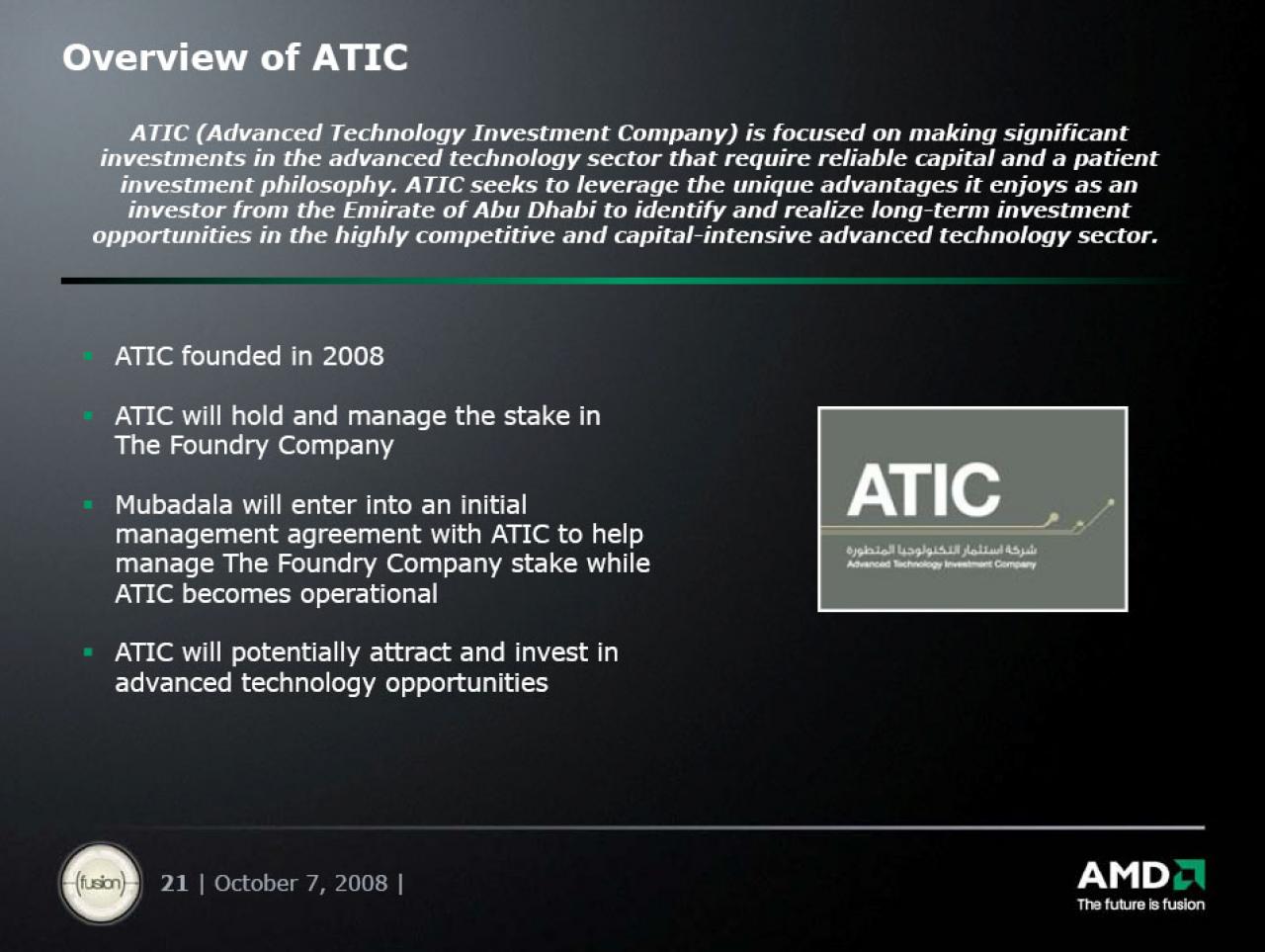 [07/10/2008] AMD: Präsentation zur Foundry Company
