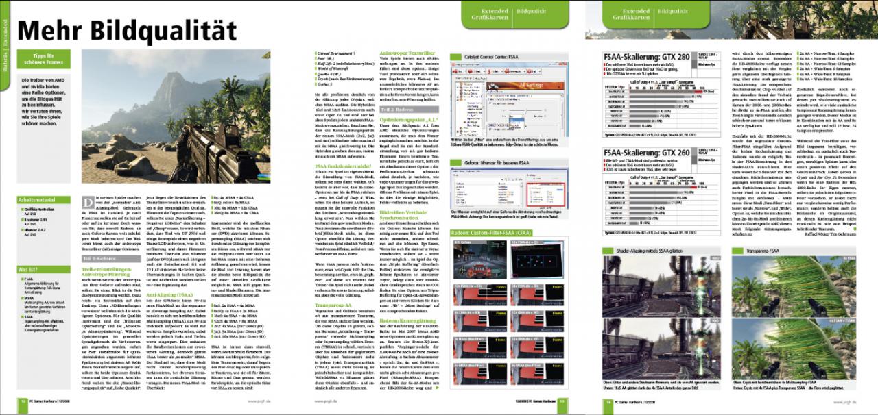 [31/10/2008] Mehr Bildqualität: Die Treiber von AMD und Nvidia bieten eine Reihe Optionen, um die Bildqualität zu beeinflussen. Wir verraten Ihnen, wie Sie Ihre Spiele schöner machen.