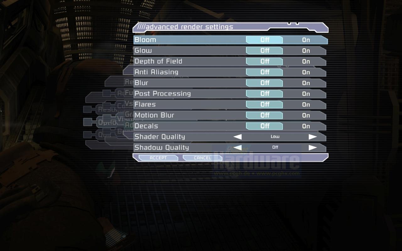 [15/10/2008] Dead Space: Low Quality Settings (Bild: PCGH)