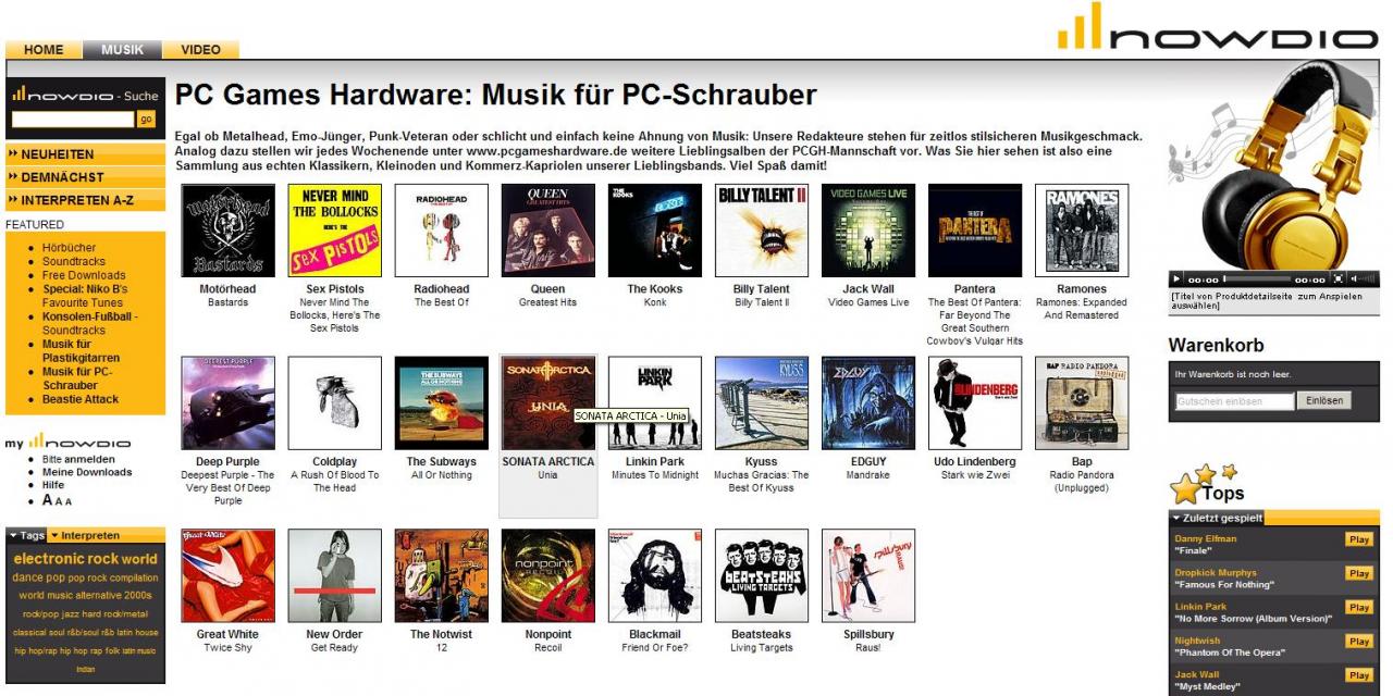 [15/10/2008] PCGH-Startseite auf Nowdio.