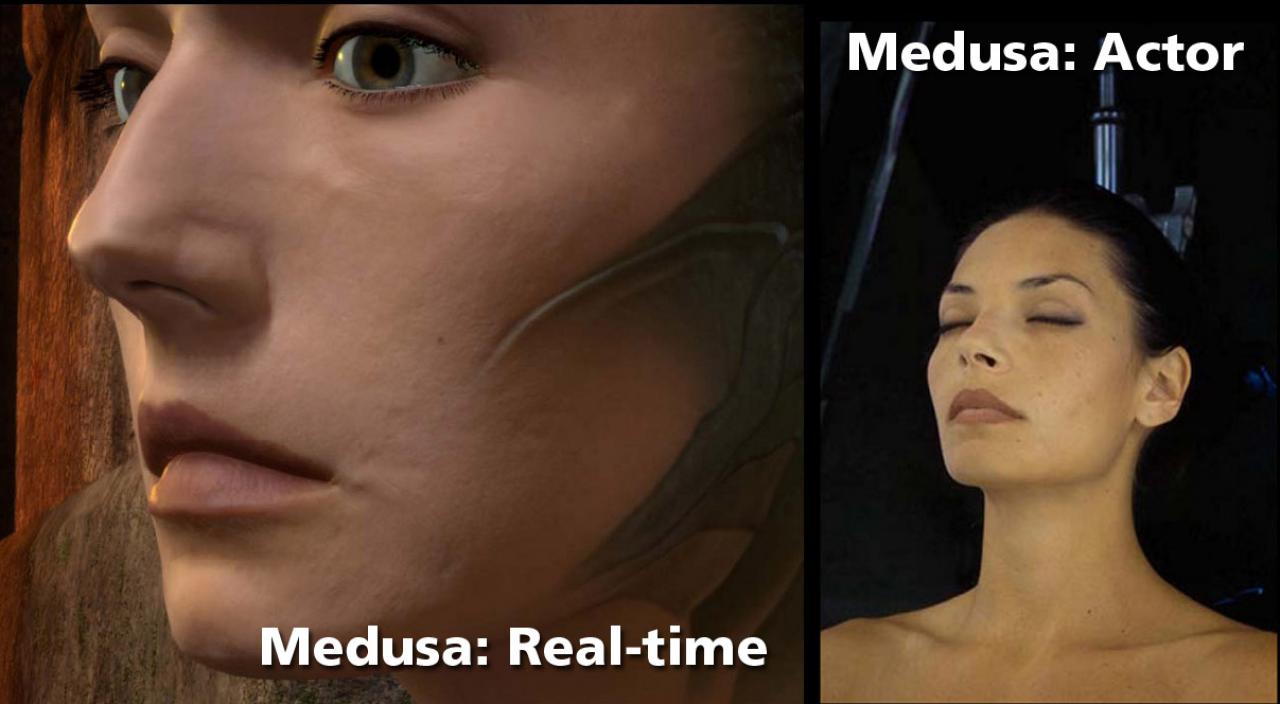 [01/10/2008] Medusa-Techdemo: Realtime-Kopf gegen Realbild