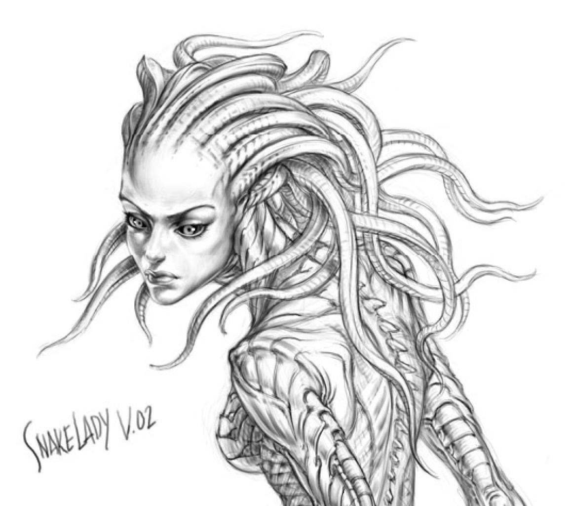 [01/10/2008] Medusa-Techdemo: Zeichnungen der Medusa