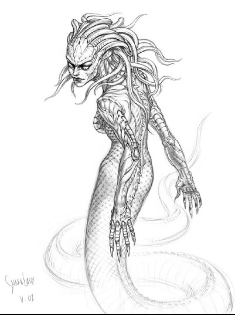 [01/10/2008] Medusa-Techdemo: Zeichnungen der Medusa