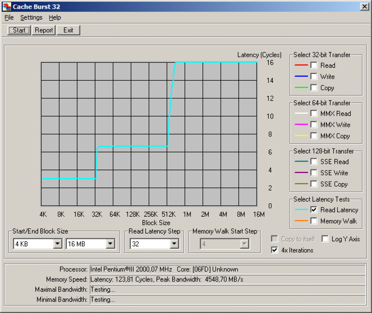 [16/10/2008] CacheBurst32 Read Latency- E1400@10x200MHz