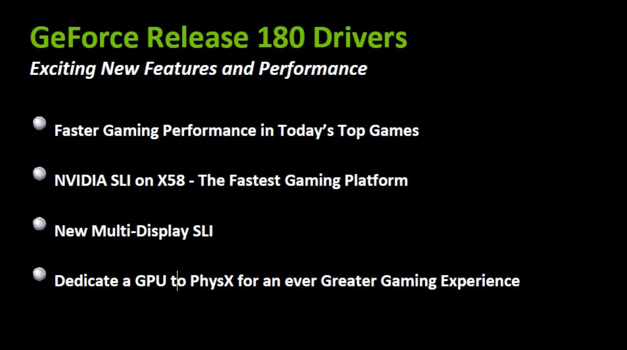 [22/10/2008] Geforce Release 180 im Überblick