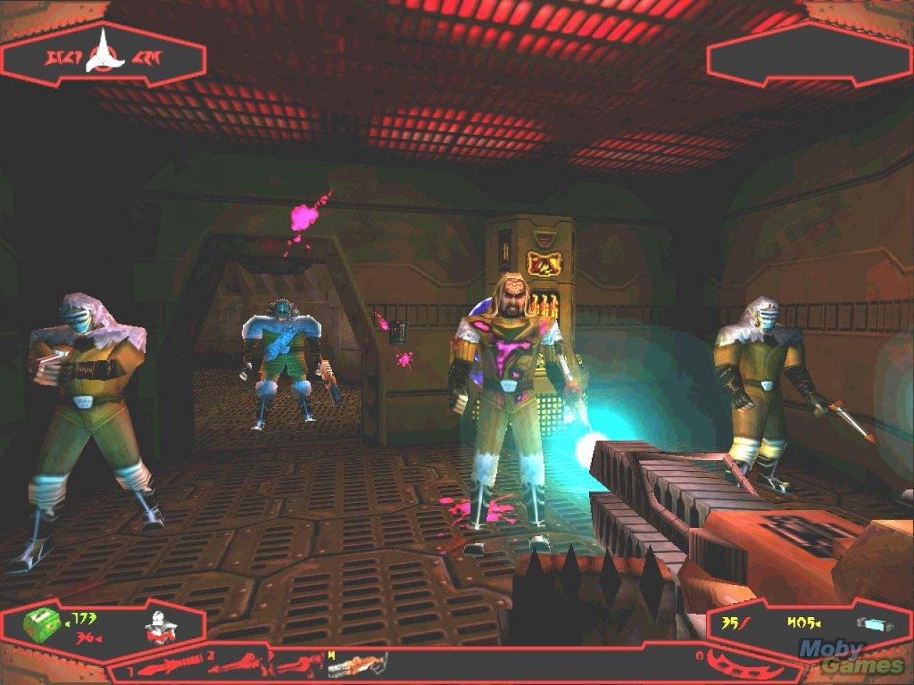 [02/10/2008] PC-Spiele im Star-Trek-Universum: Star Trek: Klingon Honor Guard, 1998 (Bild: Mobygames.com). Der erste Ego-Shooter im Star-Trek-Universum. Dank Unreal-Engine durfte man als Klingone seinerzeit in genialer Optik den Disruptor zum Glühen bringen.