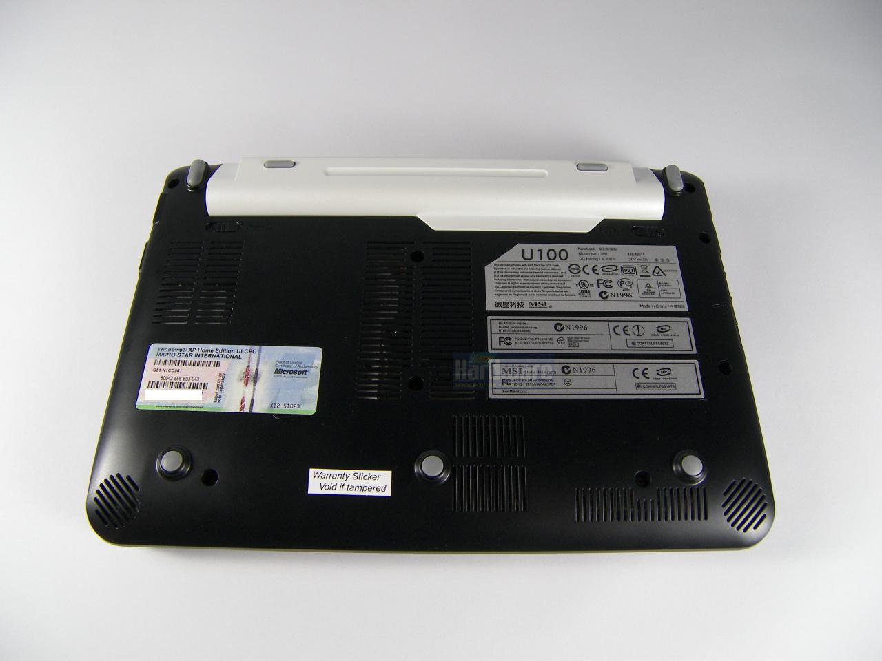 [09/10/2008] MSI Wind U100 mit Luxury-Akku (Bild: PCGH)