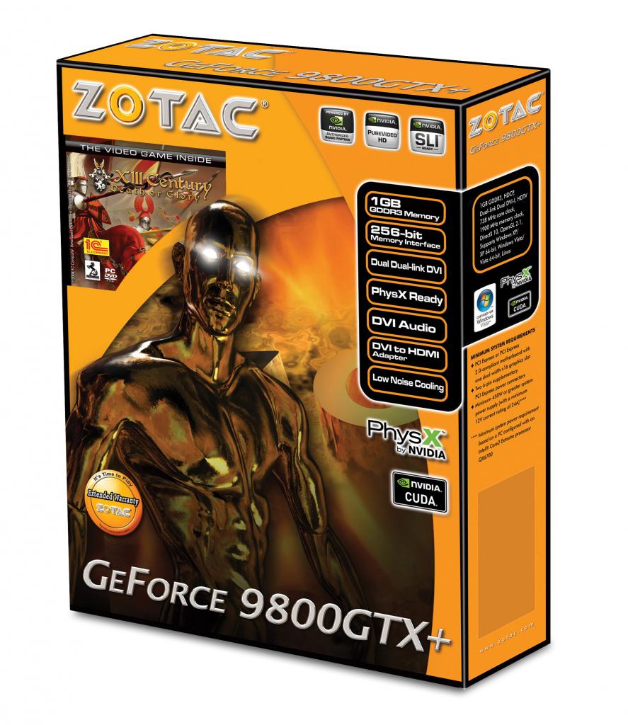 [28/10/2008] Zotac: Geforce 9800GTX+ mit 1GiByte Speicher