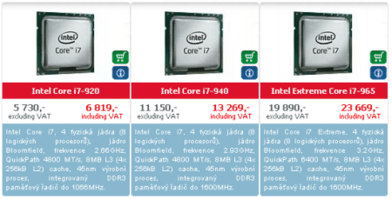 [07/10/2008] Nehalem-CPUs in einem tschechischen Onlineshop