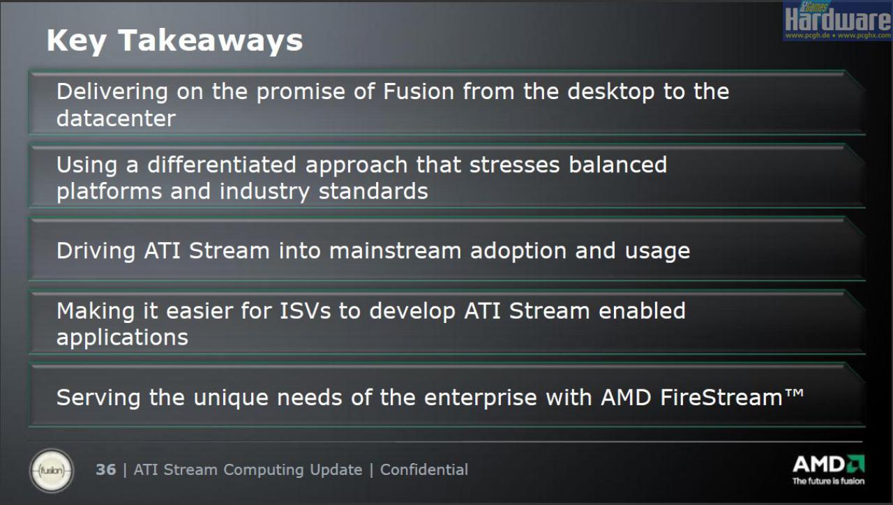 [13/11/2008] AMD präsentiert: Ati Stream - ausgeliefert per Catalyst 8.12 ab dem 10. Dezember.