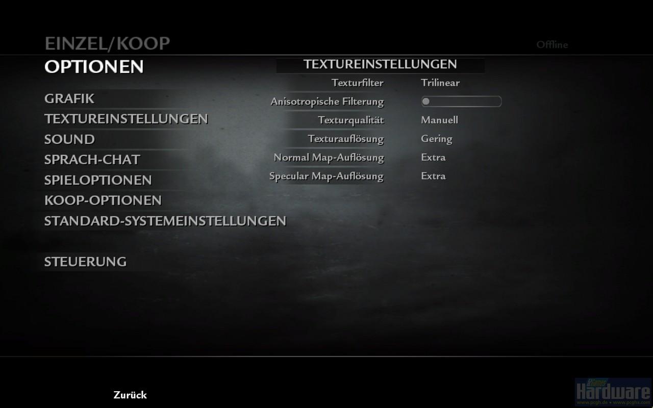 [13/11/2008] Call of Duty 5 World at War: Grafikmenü