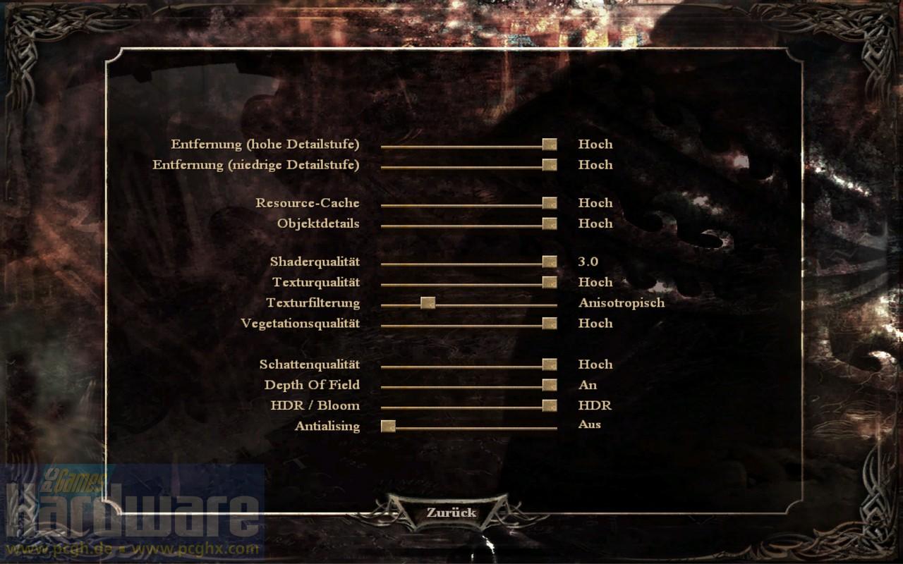 [20/11/2008] Gothic 3 - Götterdämmerung: Das Grafikmenü