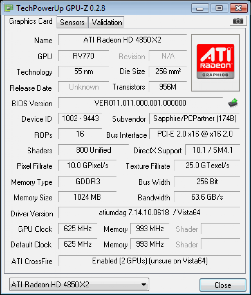 [03/11/2008] Sapphire Radeon HD 4850 X2