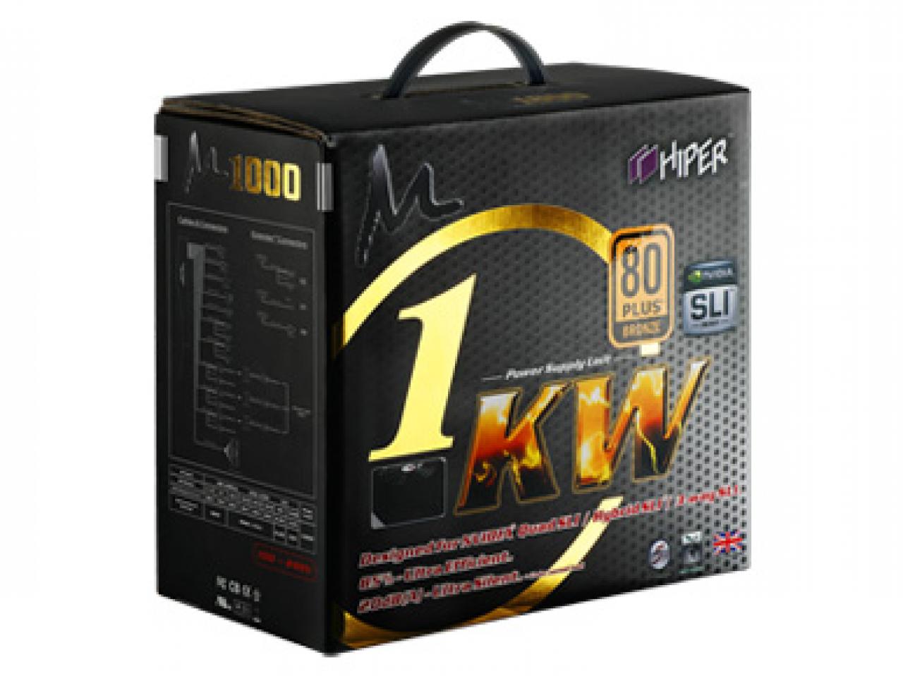 [29/11/2008] Hipers neues M1000-Netzteil ist 3-Way-SLI-zertifiziert. (Bild: Hiper) (1)