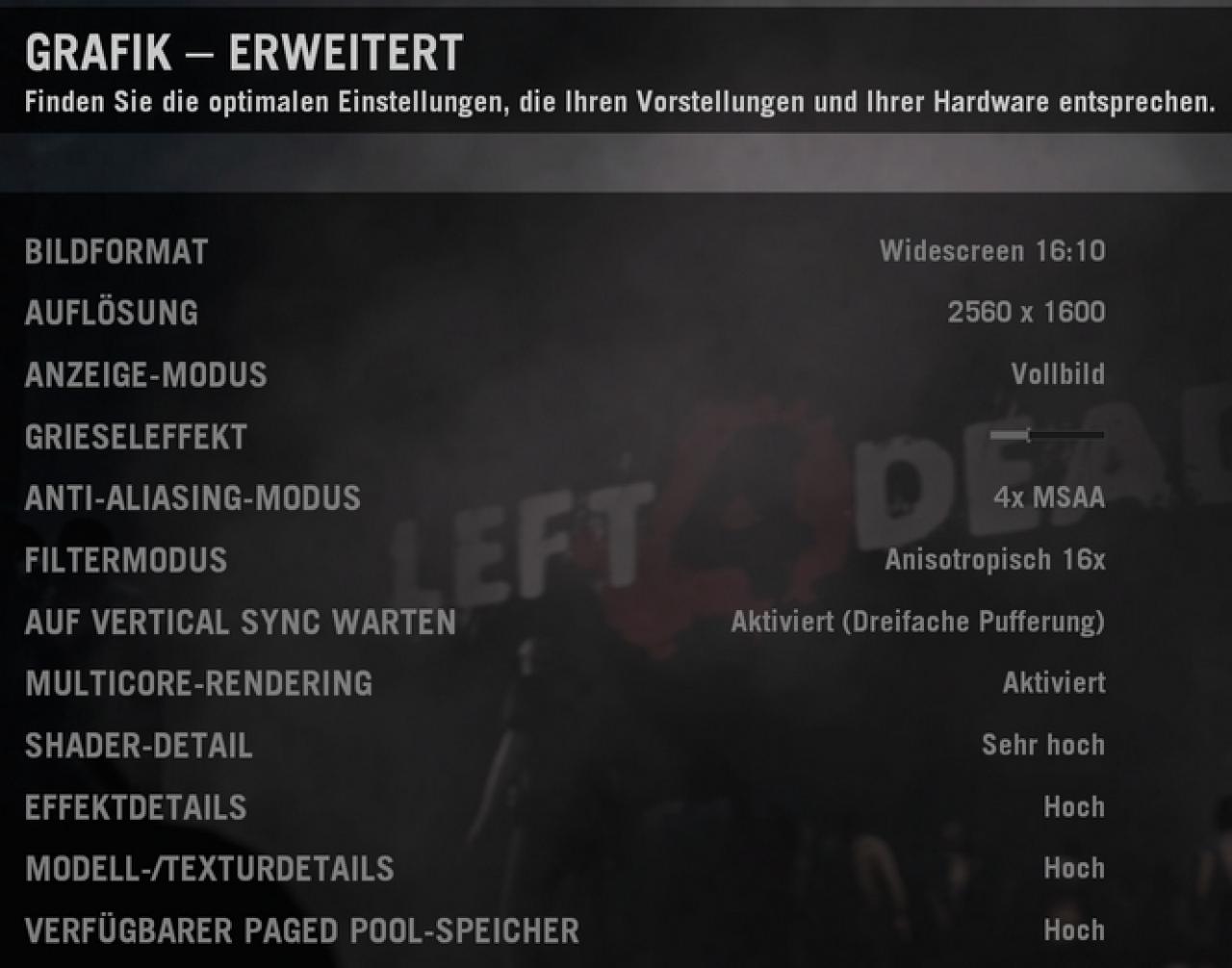 [19/11/2008] Left 4 Dead: Das Grafikmenü