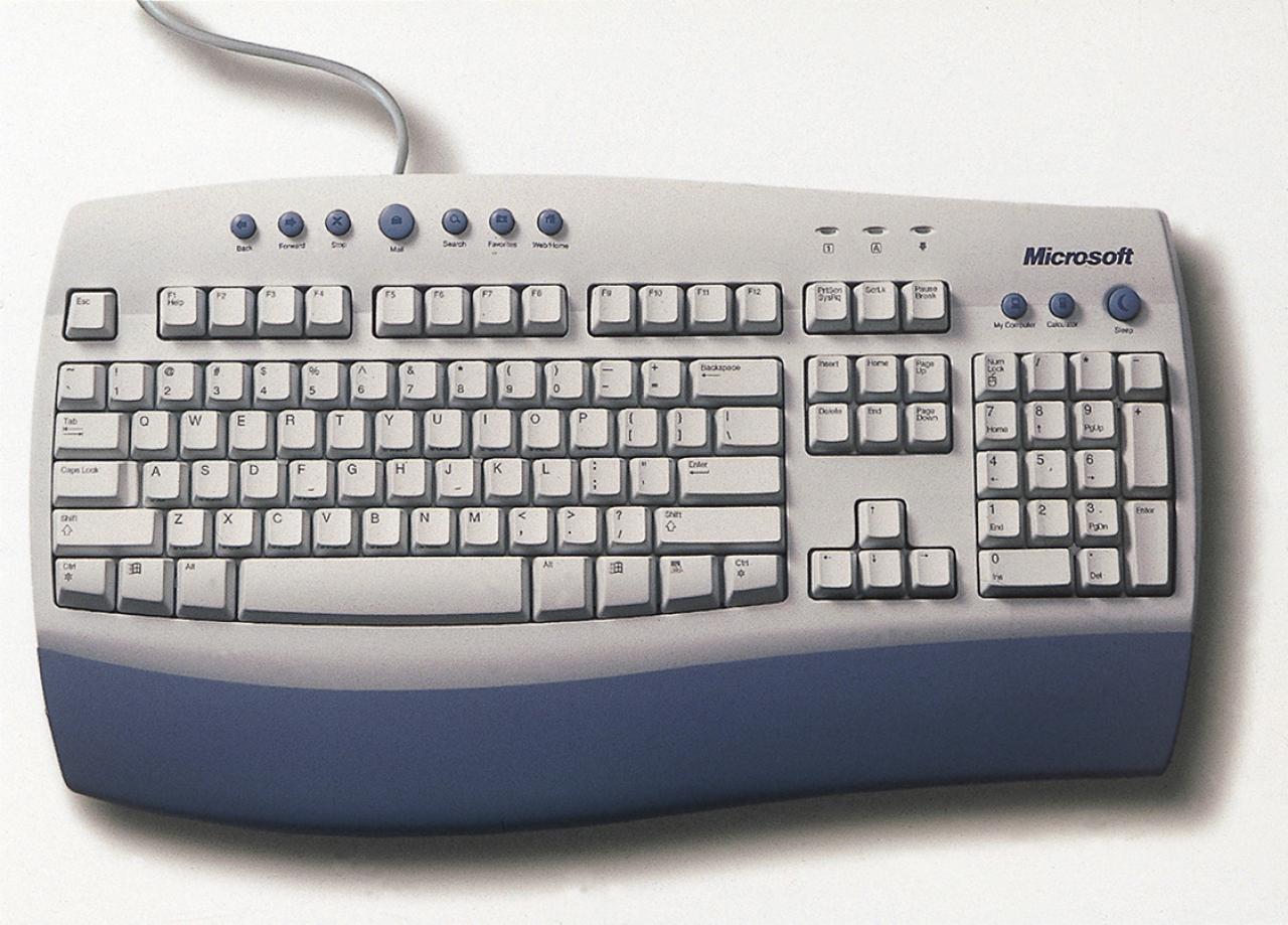 [06/11/2008] Microsoft Internet Keyboard Pro: Kam 2002 auf den Markt und ist noch heute Stammgast auf den Schreibtischen vieler PCGH-Redakteure.