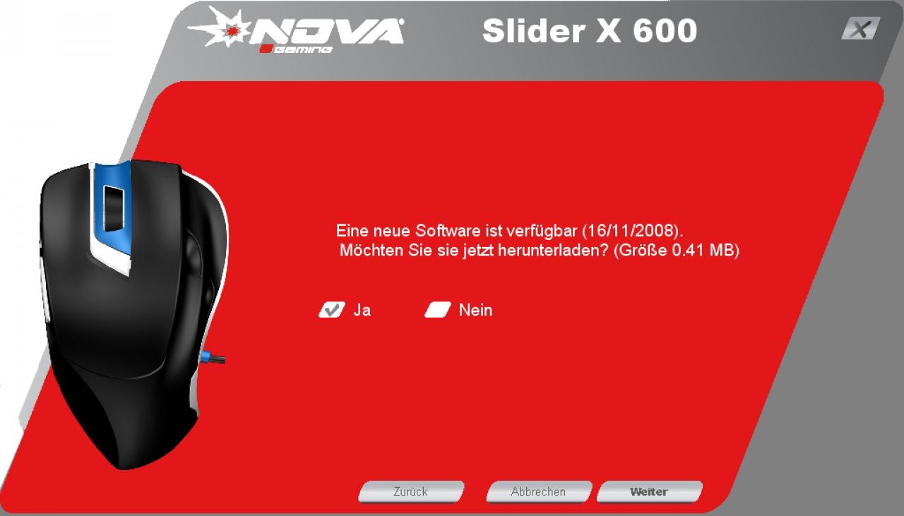 [25/11/2008] Die Software der Nova Slider X 600 (15)