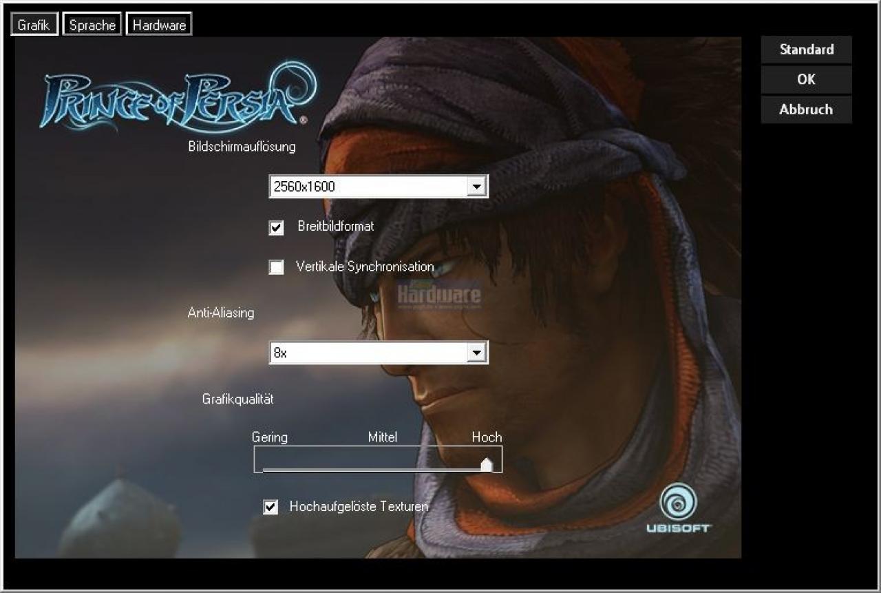 [25/11/2008] Prince Of Persia: Das Grafimenü