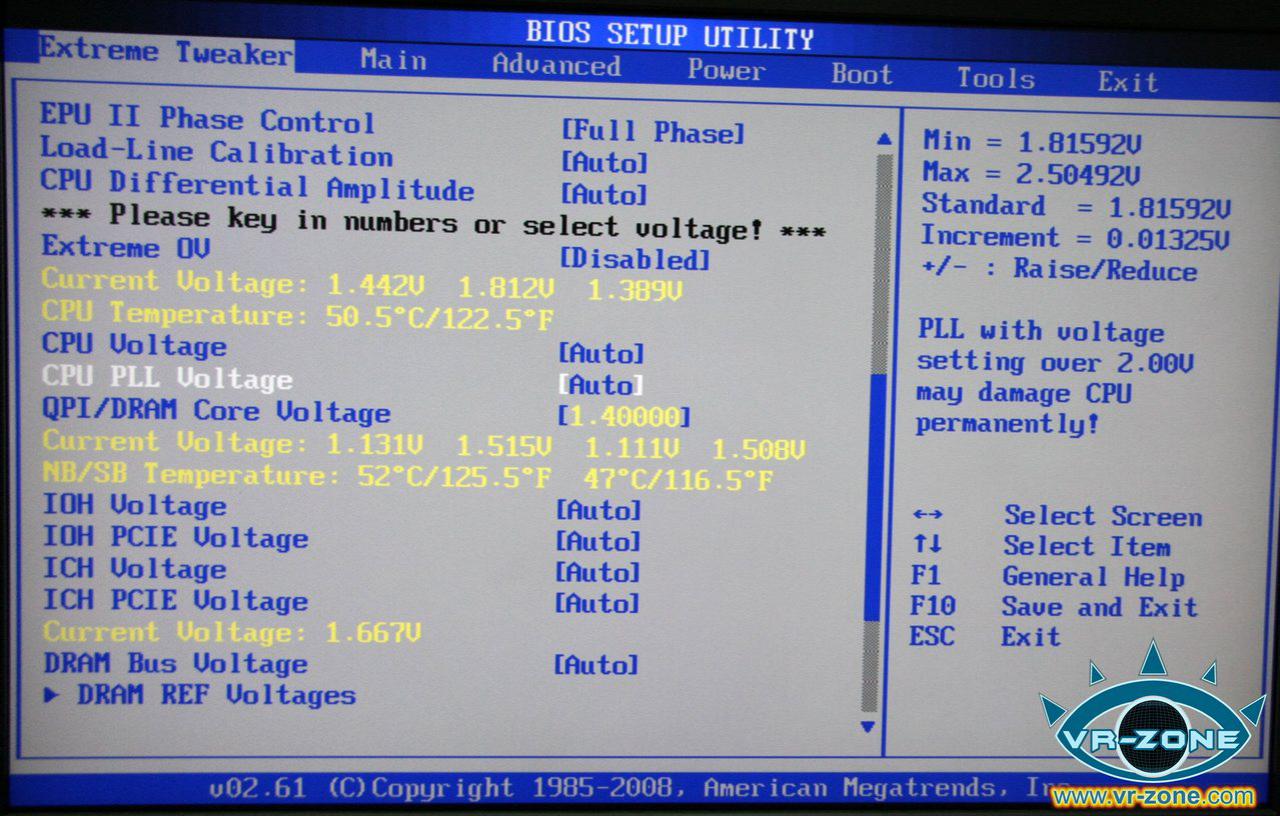 [03/11/2008] Asus Rampage II Extreme BIOS (Bild: vr-zone)