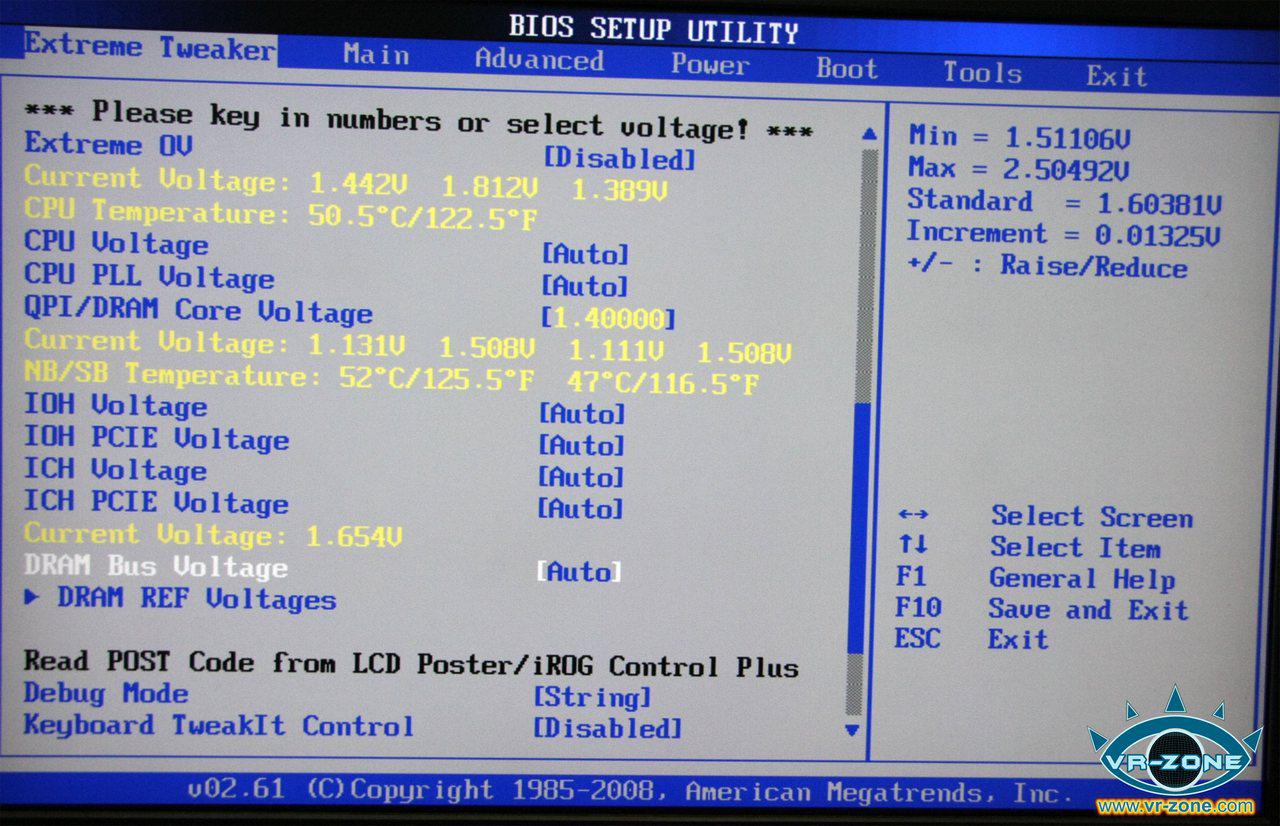 [03/11/2008] Asus Rampage II Extreme BIOS (Bild: vr-zone)