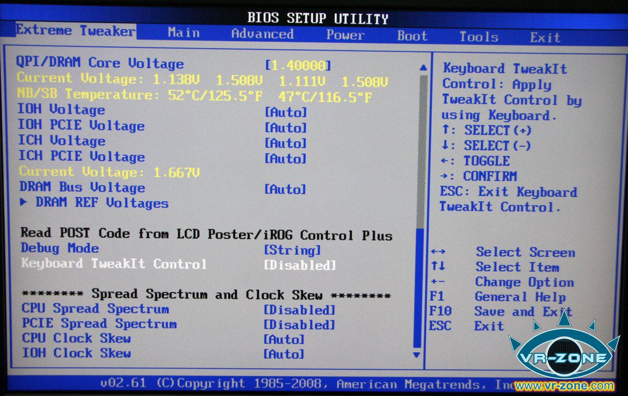 [03/11/2008] Asus Rampage II Extreme BIOS (Bild: vr-zone)