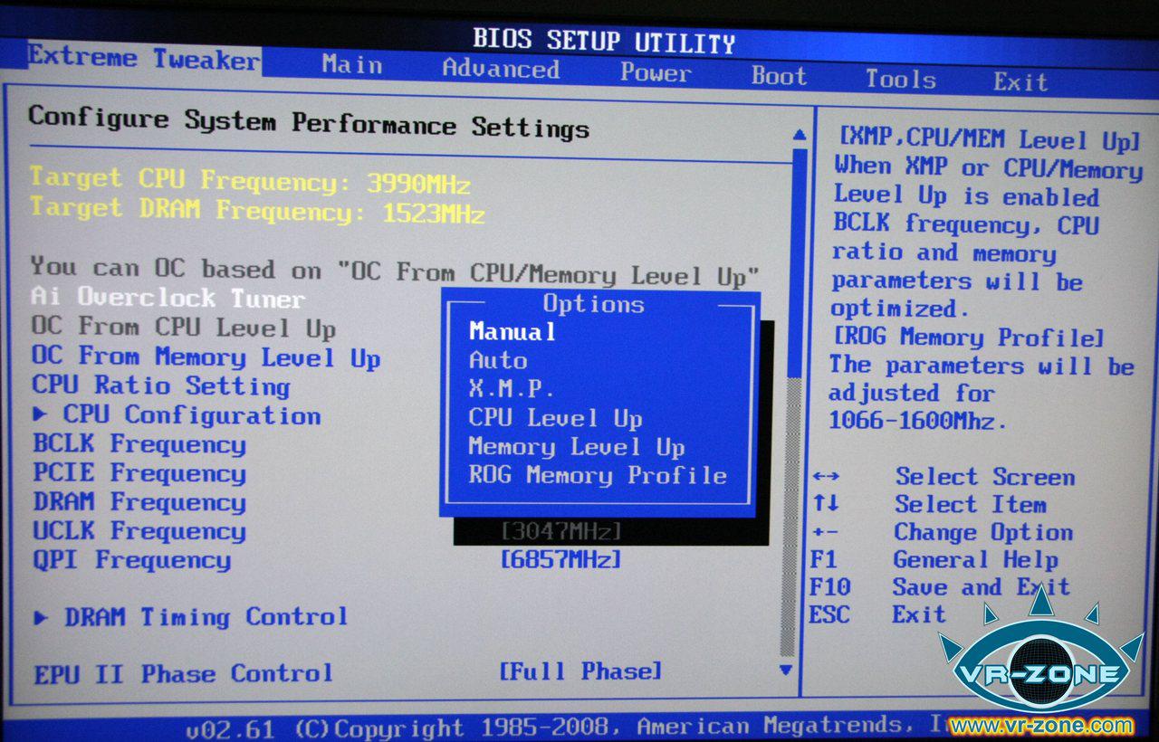 [03/11/2008] Asus Rampage II Extreme BIOS (Bild: vr-zone)