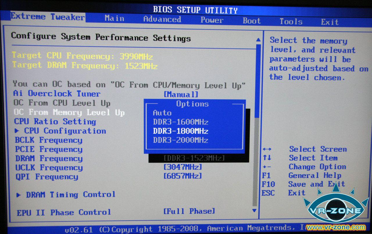 [03/11/2008] Asus Rampage II Extreme BIOS (Bild: vr-zone)