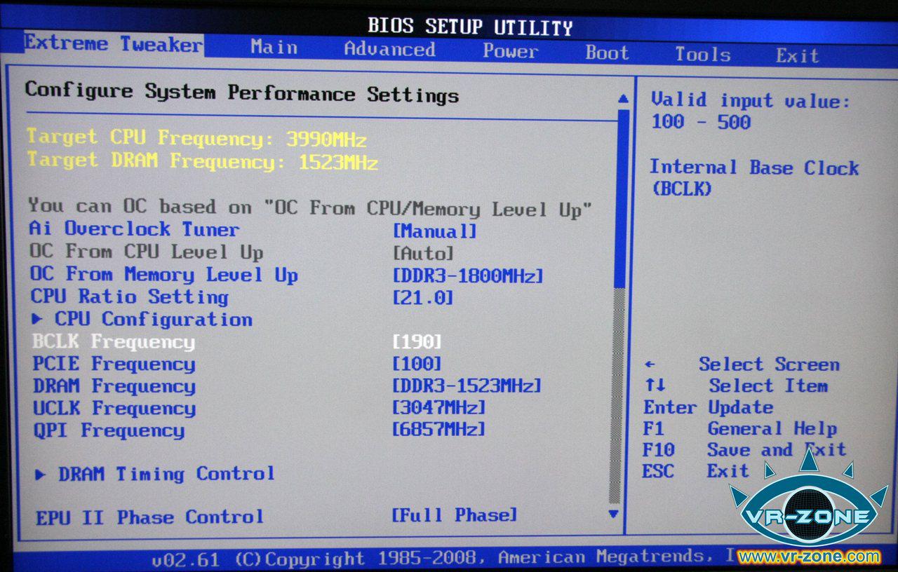 [03/11/2008] Asus Rampage II Extreme BIOS (Bild: vr-zone)