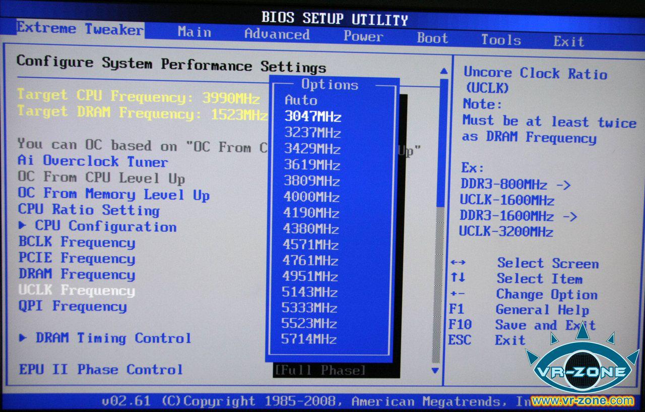 [03/11/2008] Asus Rampage II Extreme BIOS (Bild: vr-zone)