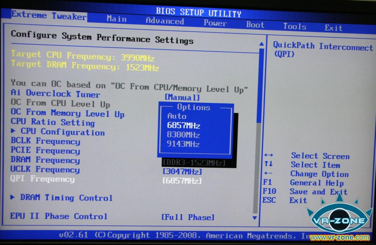 [03/11/2008] Asus Rampage II Extreme BIOS (Bild: vr-zone)