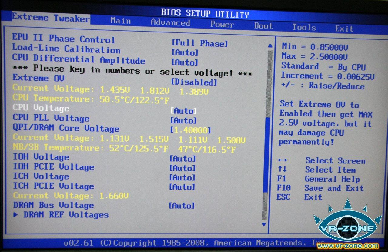 [03/11/2008] Asus Rampage II Extreme BIOS (Bild: vr-zone)