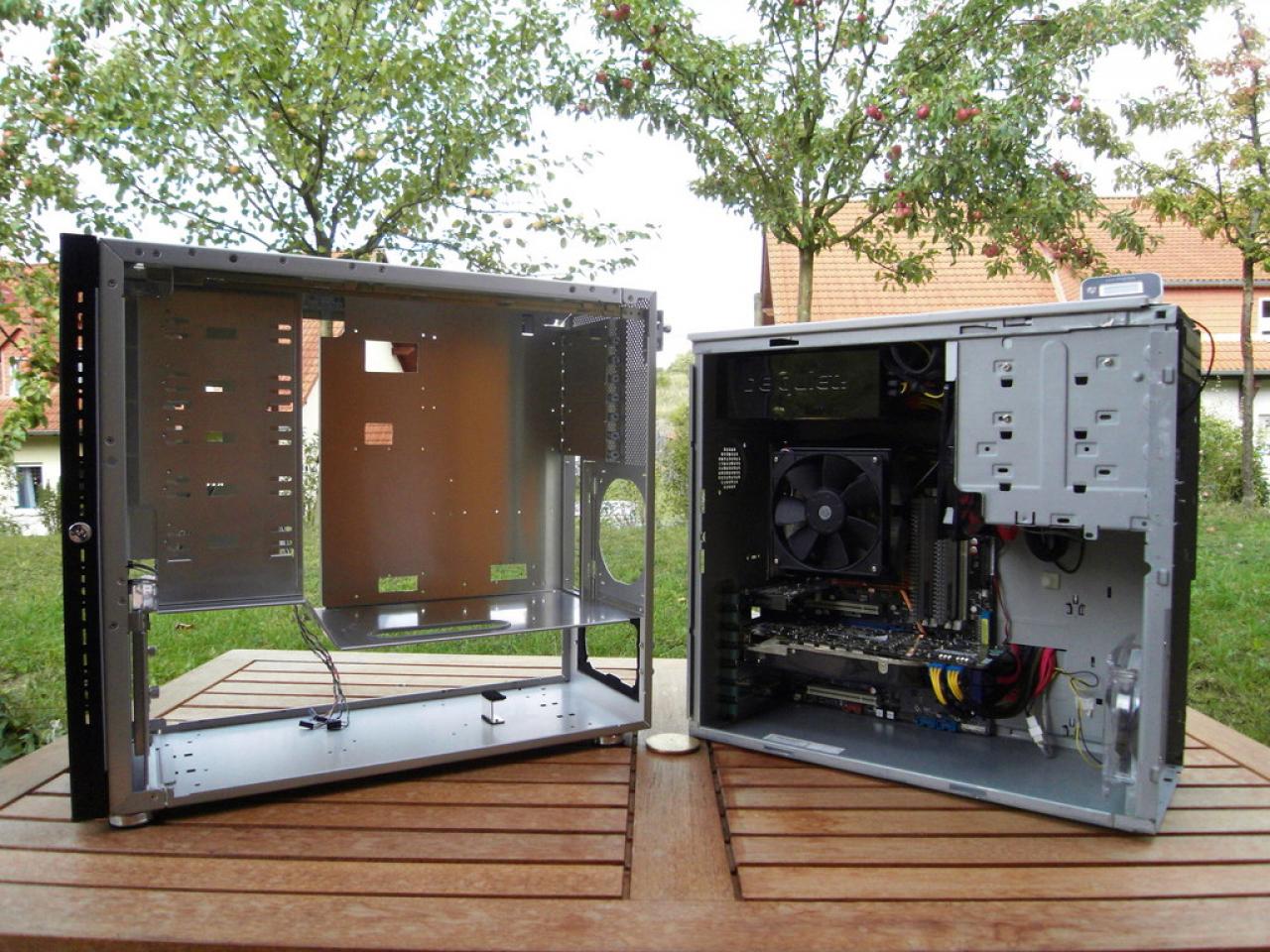 [10/11/2008] Das neue Lian Li A 101 bietet sichtbar mehr Platz als das alte Gehäuse.