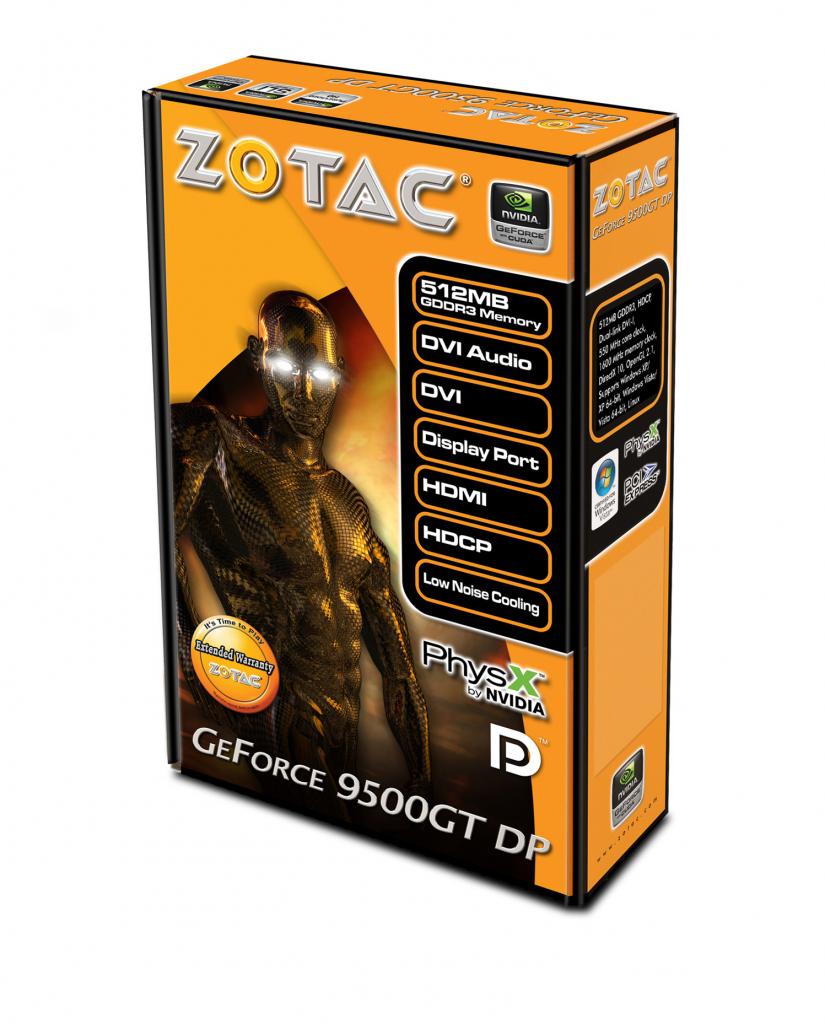 [12/11/2008] Zotac Geforce 9500 GT DP: neue Grafikkarte mit Displayport (Bild: Zotac)