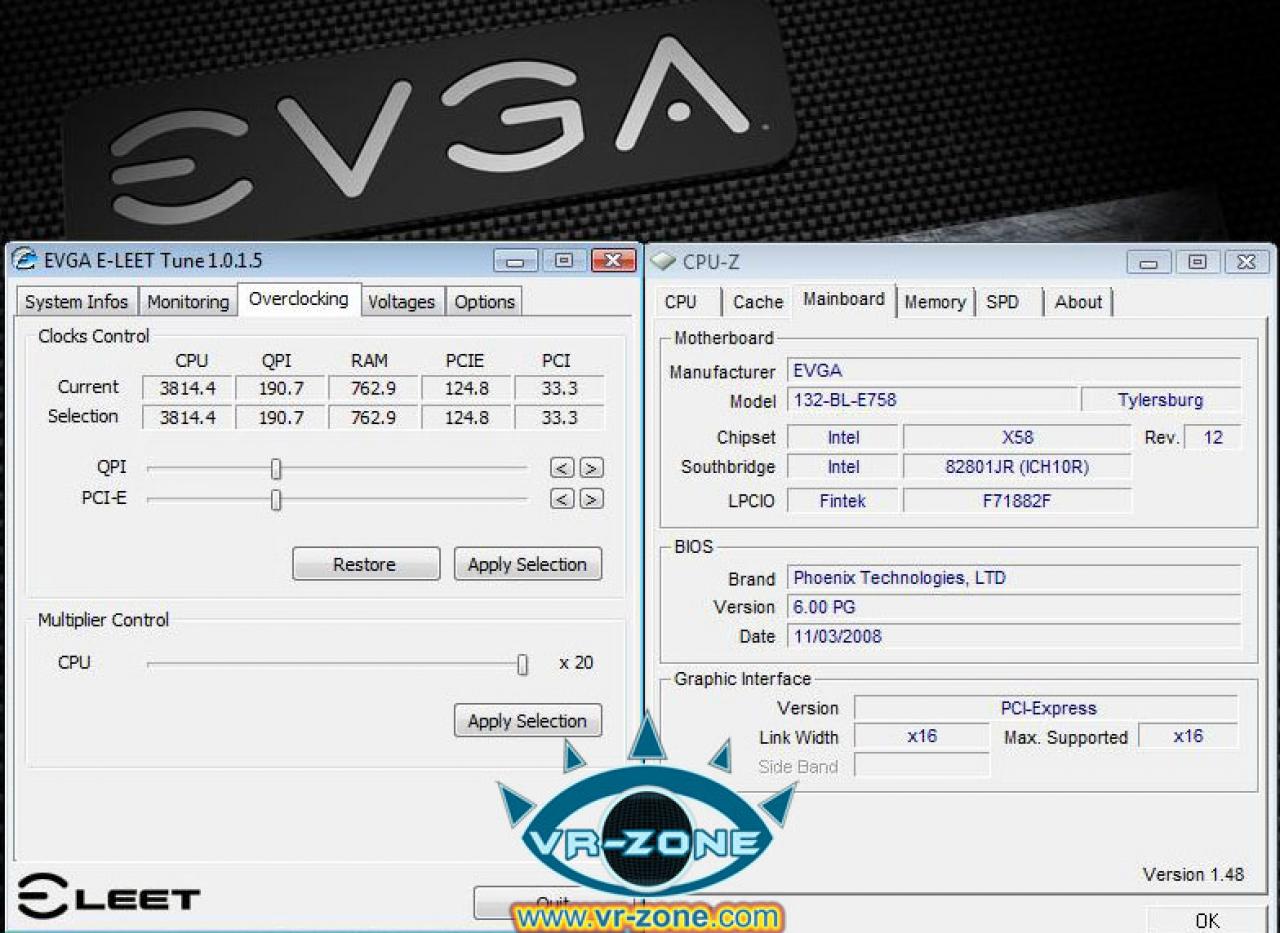 [05/11/2008] Das Tuning-Tool Evga E-Leet (Bild: VR-Zone)