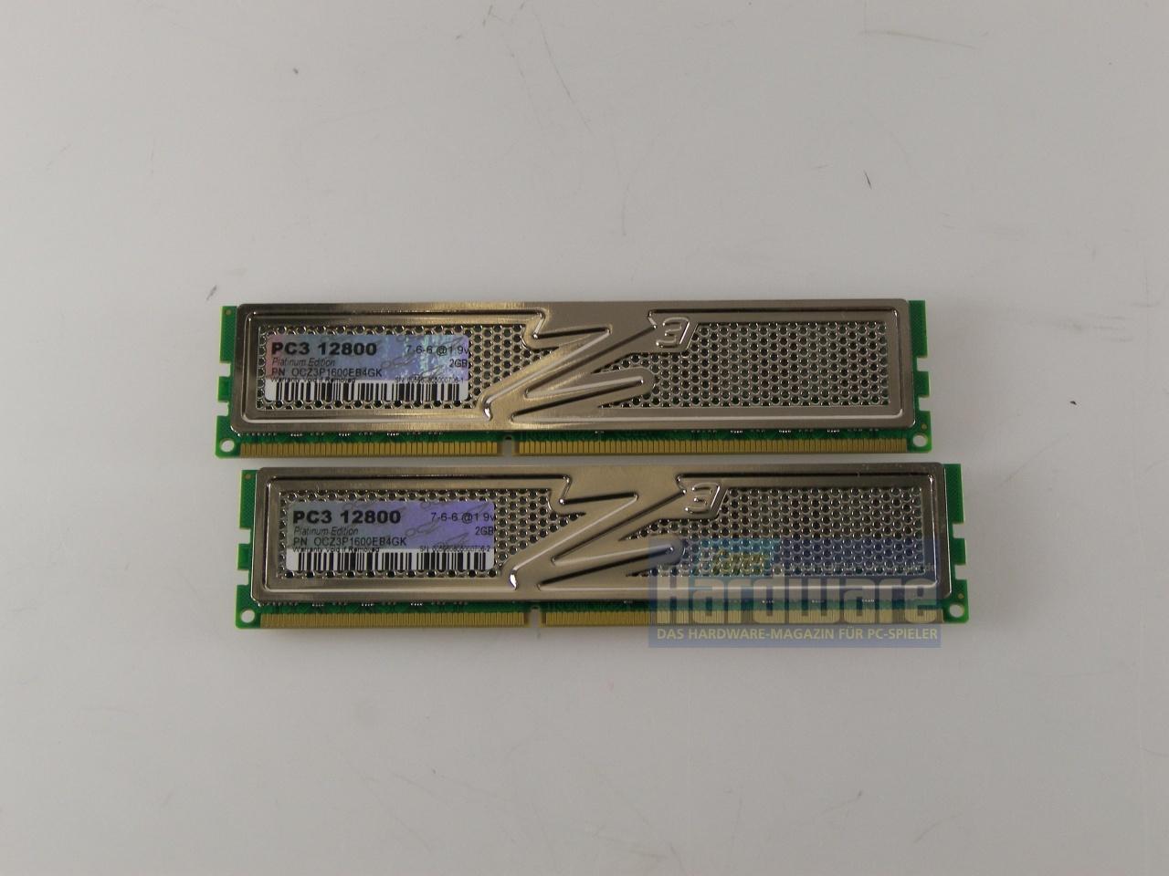 [03/12/2008] OCZ OCZ3P1600EB4GK, 2 x 2.048 MiByte DDR3-1600 (Bild: PCGH)