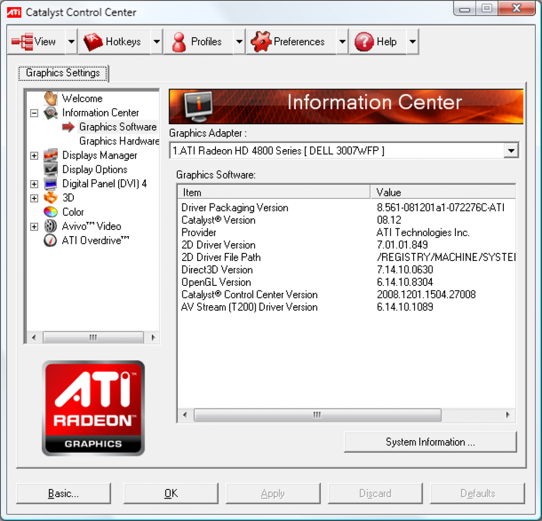 [10/12/2008] Catalyst 8.12 WHQL: Interne Versionsnummer 8.561-081201a1