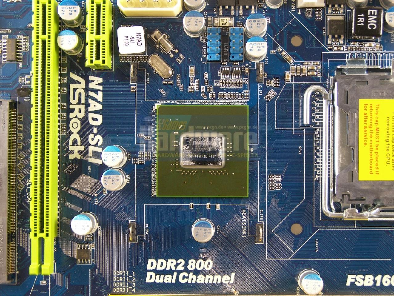 [10/12/2008] Asrock N7AD-SLI: Der neue Chip Nforce 740i SLI 