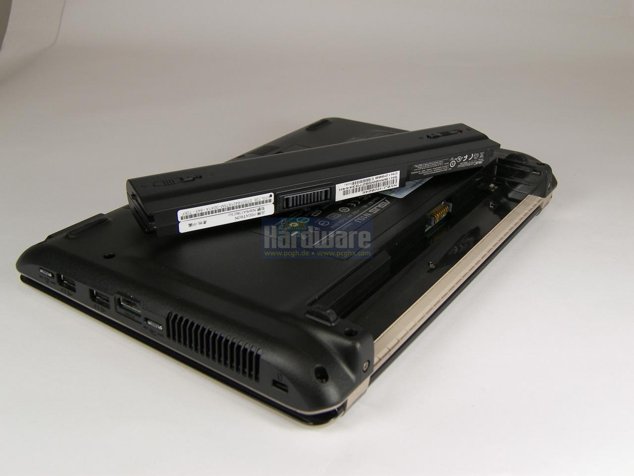 [01/12/2008] Asus N10J: Akku und Rückseite