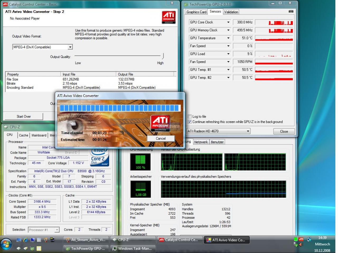 [10/12/2008] Ati Stream: Avivo Video-Converter im Praxistest: CPU- und GPU-Belastung im PC Games Hardware Praxistest. Offenbar nutzt in unserem Testverfahren der Avivo Video-Converter die eingesetzte HD 4670 nicht.