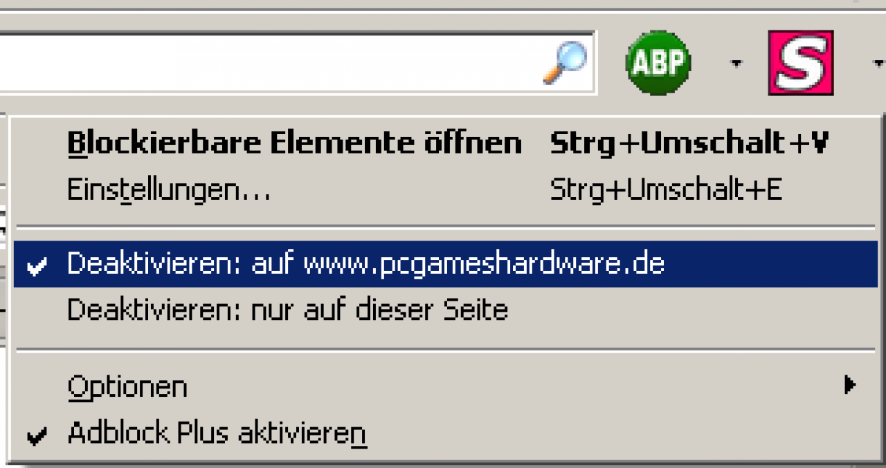 [23/12/2008] So deaktivieren Sie Addblocker nur auf www.pcgameshardware.de