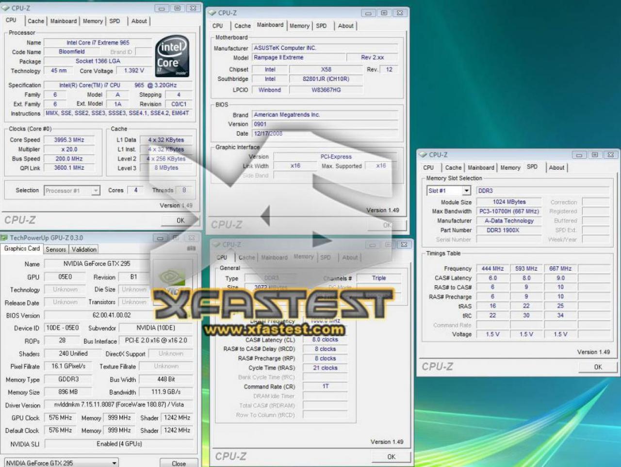 [23/12/2008] Grafikkarten und CPU wurden stark übertaktet.