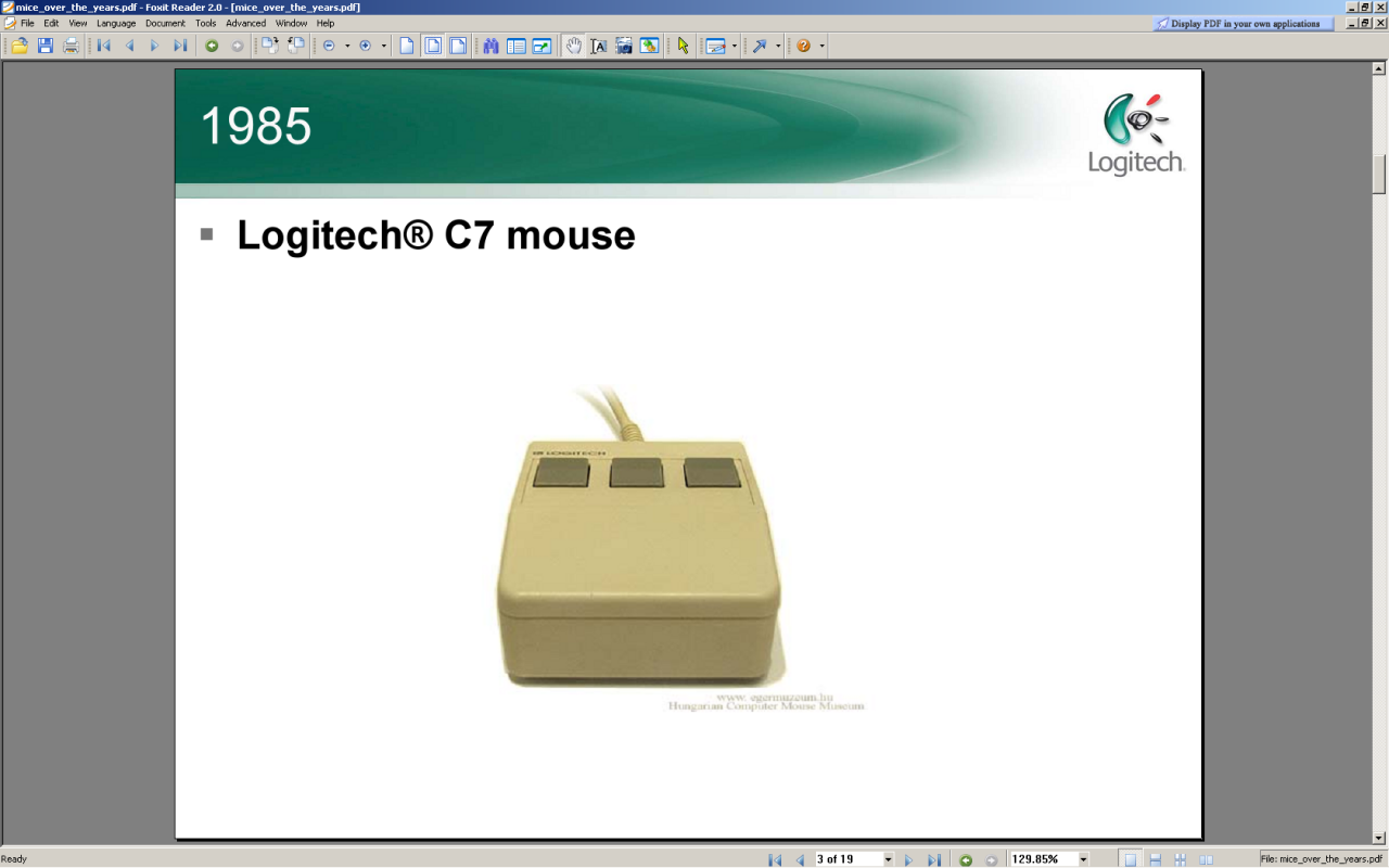 [10/12/2008] 1985: Logitech C7 Mouse