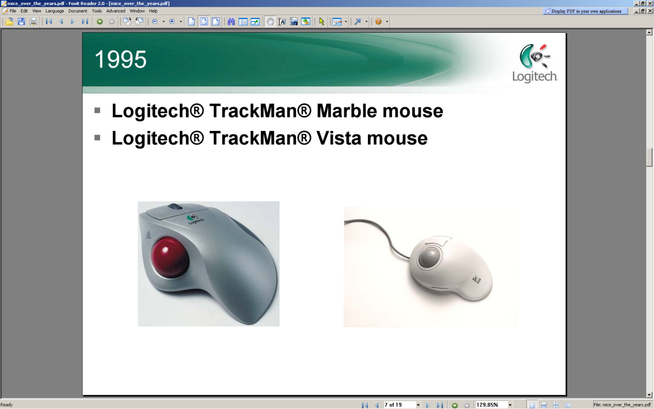 [10/12/2008] 1995: Logitech Trackman Marble/Vista Mouse