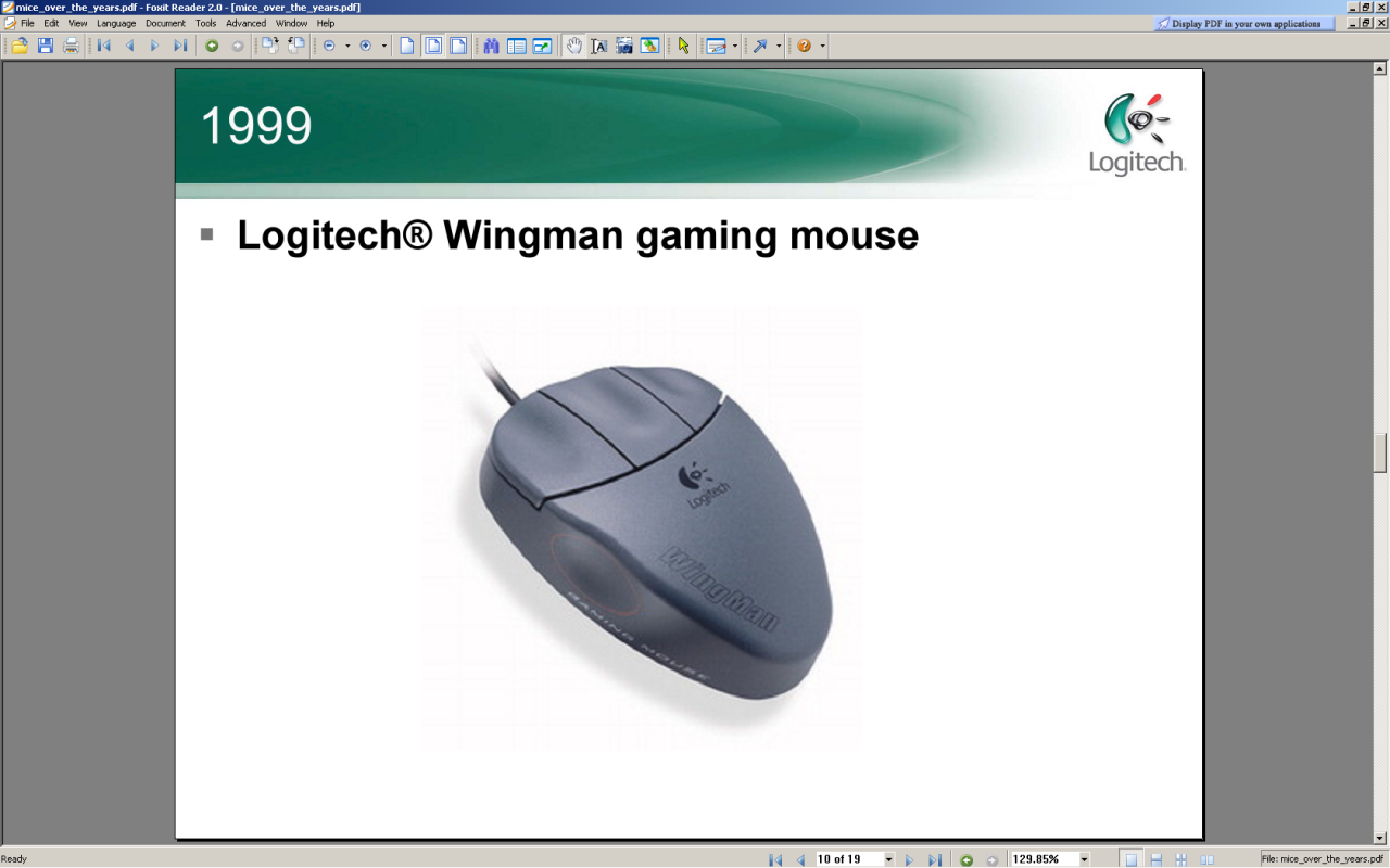 [10/12/2008] 1999: Logitech Wingman Gaming Mouse