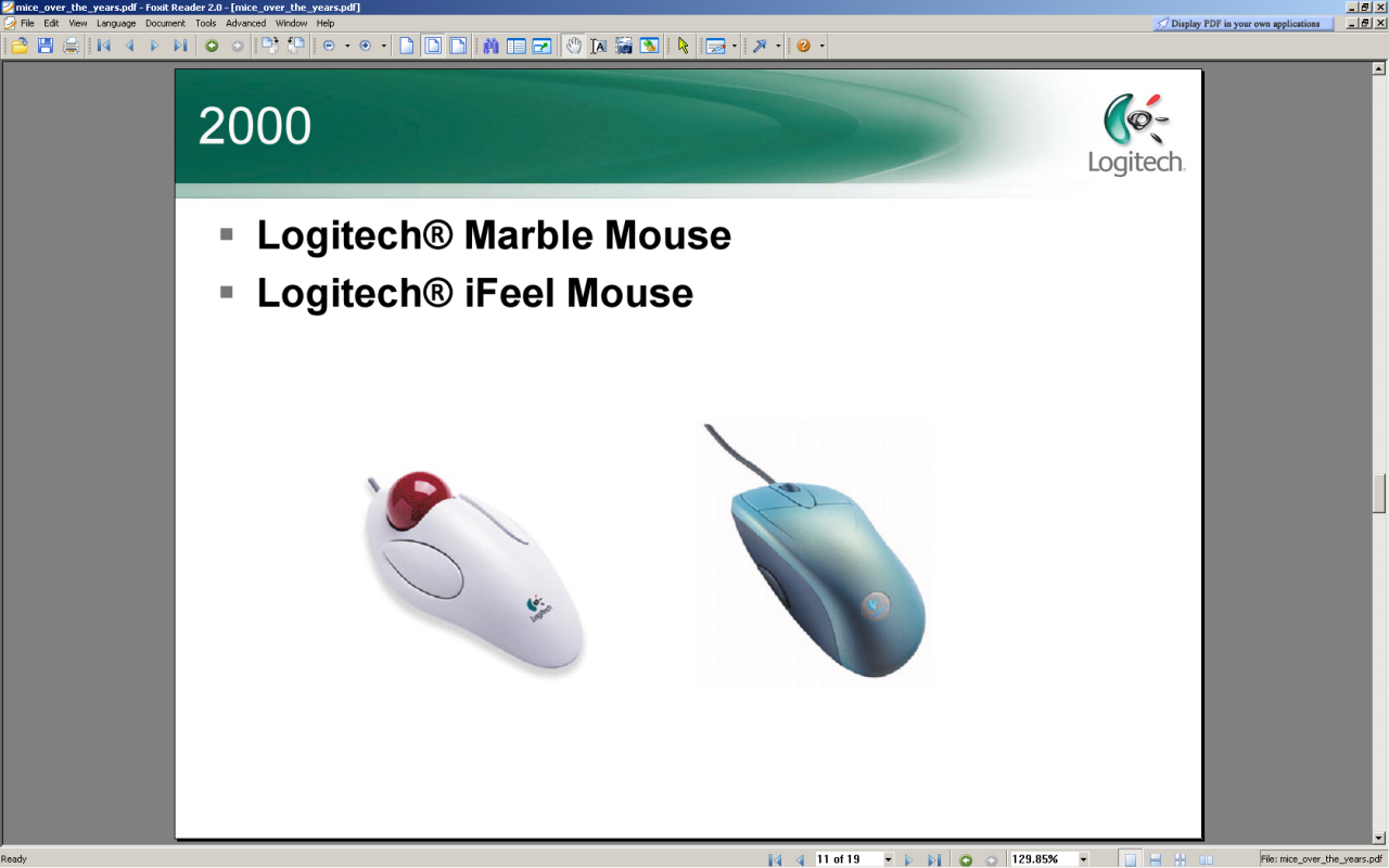 [10/12/2008] 2000: Logitech Marble Mouse / Ifeel Mouse