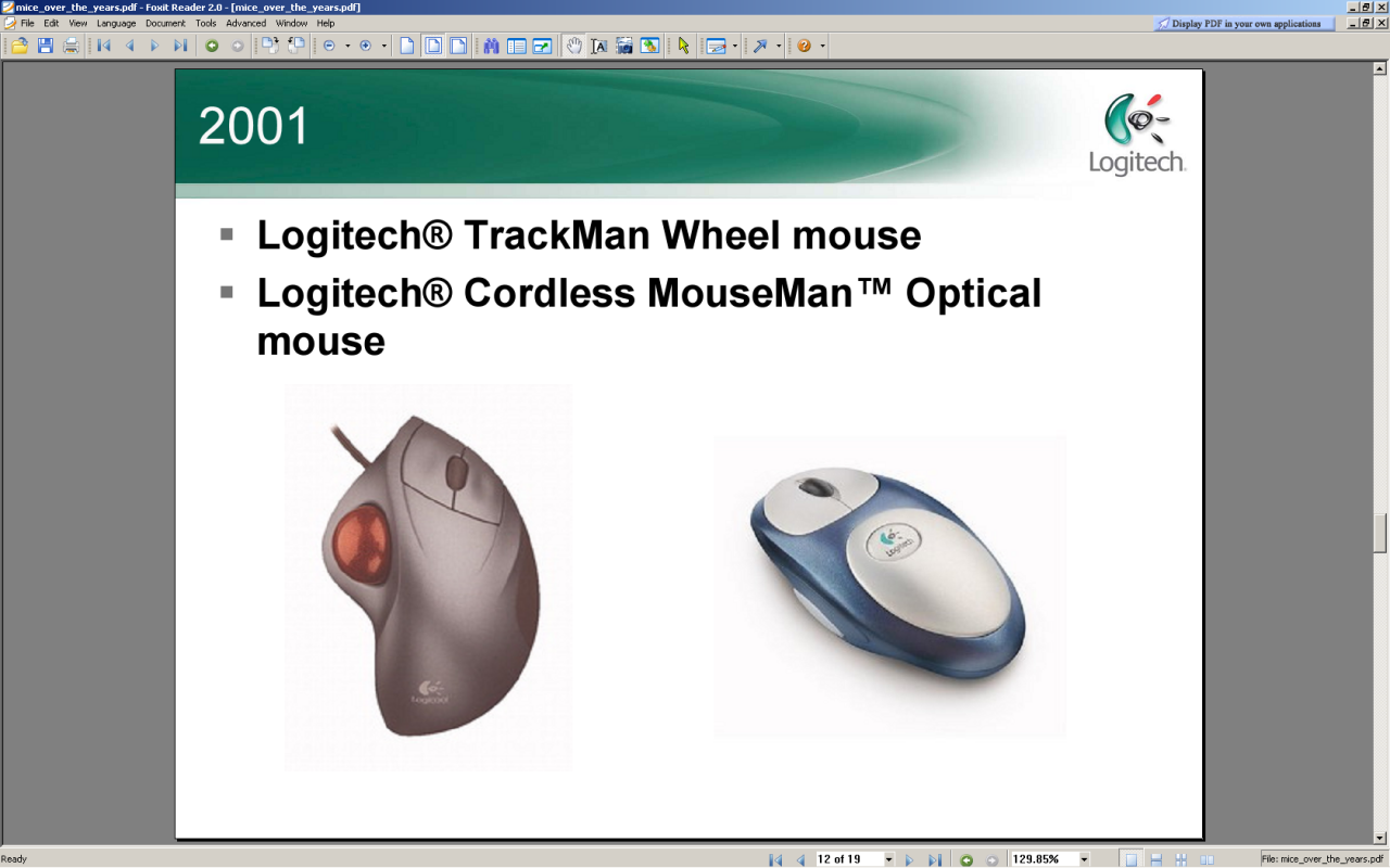 [10/12/2008] 2001: Logitech Trackman Wheel Mouse / Mouseman Optical