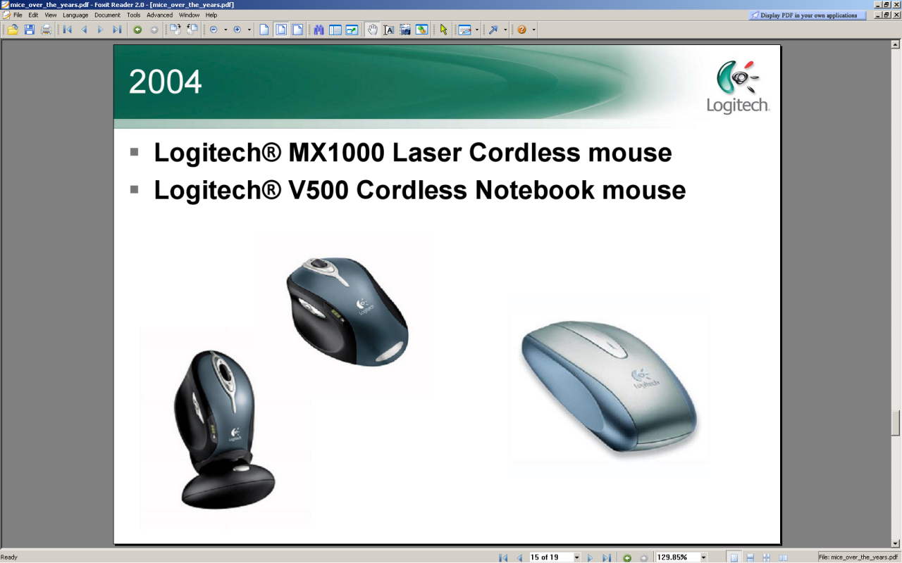 [10/12/2008] 2004: Logitech MX1000 Laser Cordless / V500 Cordless Notebook